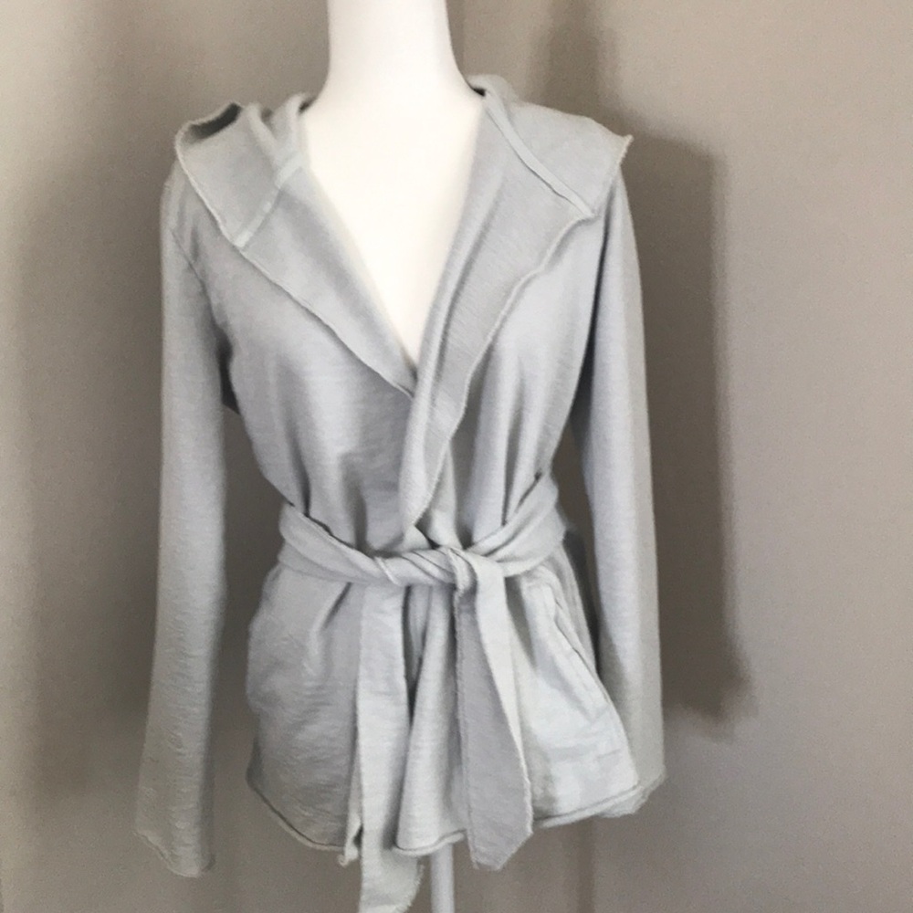 LUCKY BRAND cardi style ties at waist sweatshirt